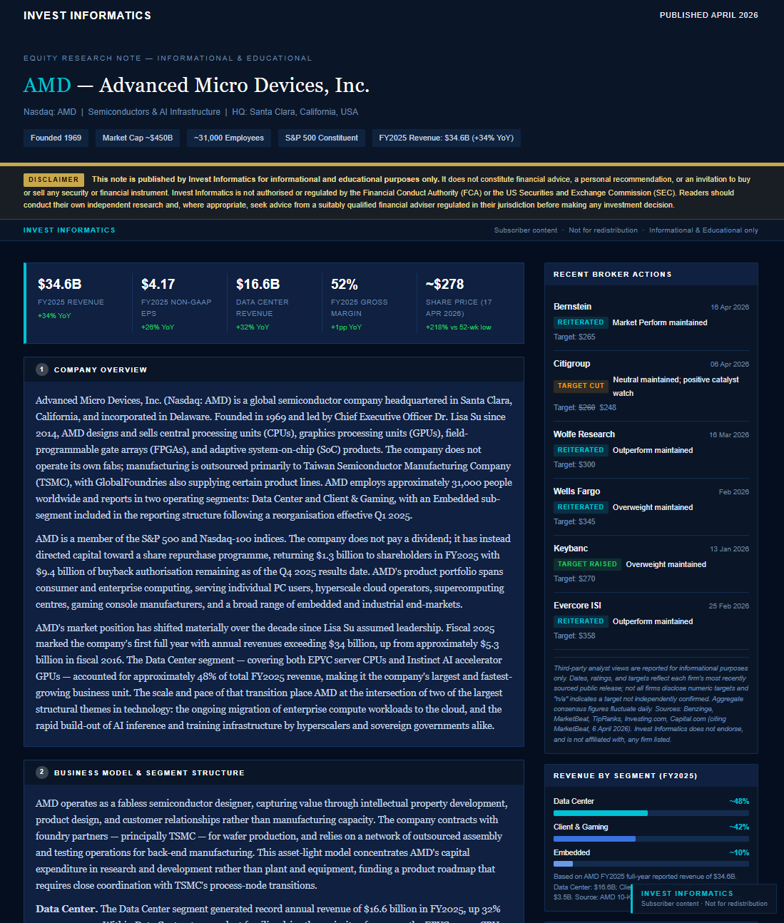 Advanced Micro Devices equity research note