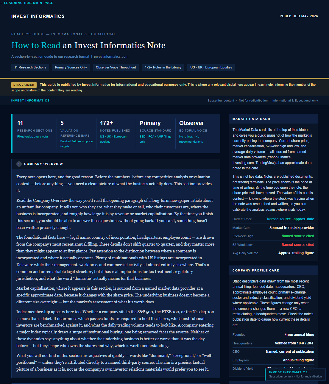 Preview of the Guide to our Research notes