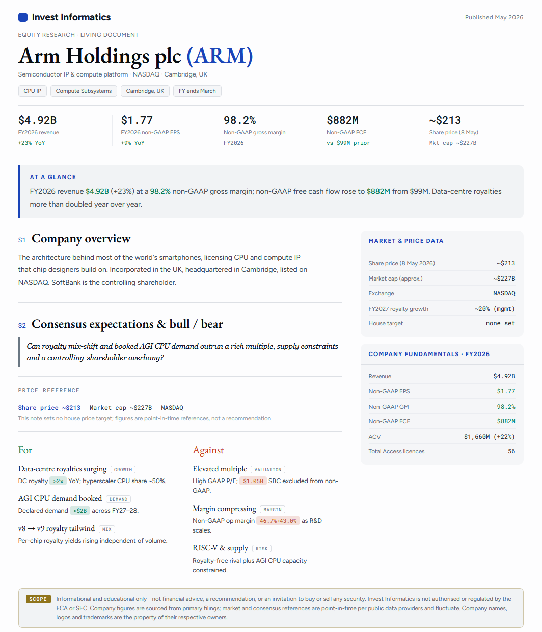 ARM equity research note