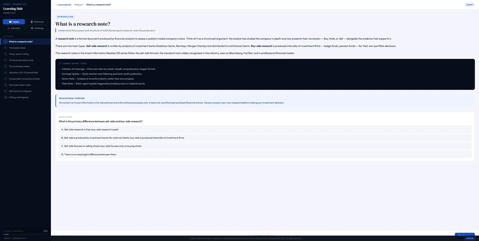 The research-note lesson, worked through